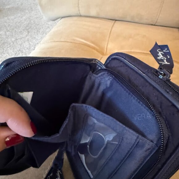 Vera Bradley Crossbody Wallet Deep Navy Blue - Picture 3 of 10